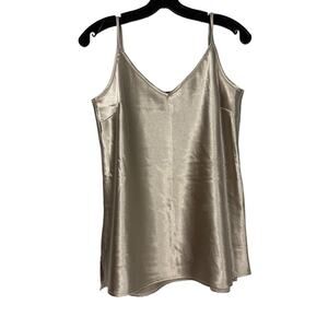 The Limited Silver Cami Top V-Neck Metallic Shiny Size M